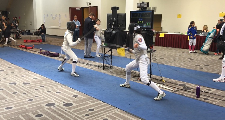 Tiffany+Lu%2C+left%2C+competes+at+the+Regional+Junior+Cadet+Circuit+in+Pasadena%2C+CA.+%22All+my+Junior+Olympic+experiences+are+meaningful+and+memorable%2C%22+Lu+said.