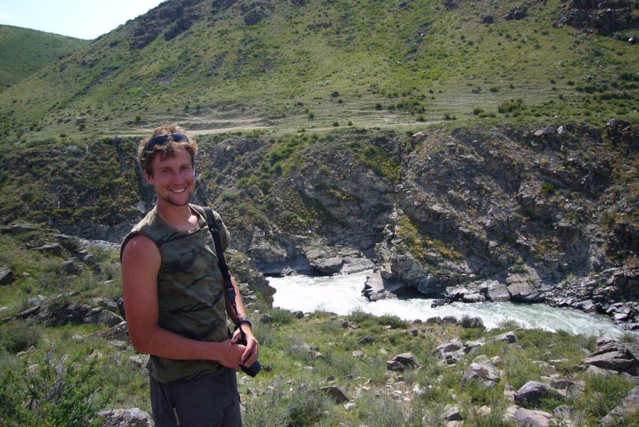 Taylor+Hermes+poses+in+southeasterm+Kazakhstan+at+the+Koksu+River.+Taylor%27s+archeological+efforts+have+brought+him+around+the+globe+