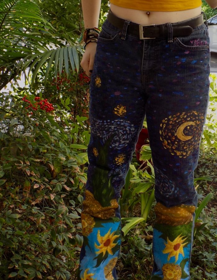 +Senior+Lily+Graeff%2C+inspired+by+Vincent+Van+Gogh%2C+painted+her+jeans+based+off+of+three+of+his+famous+paintings%3A+%22Starry+Night%2C%22+%22Wheat+Fields%22+and+%22Sunflowers.%22+She+will+be+attending+Moorpark+College+in+fall+of+2019.