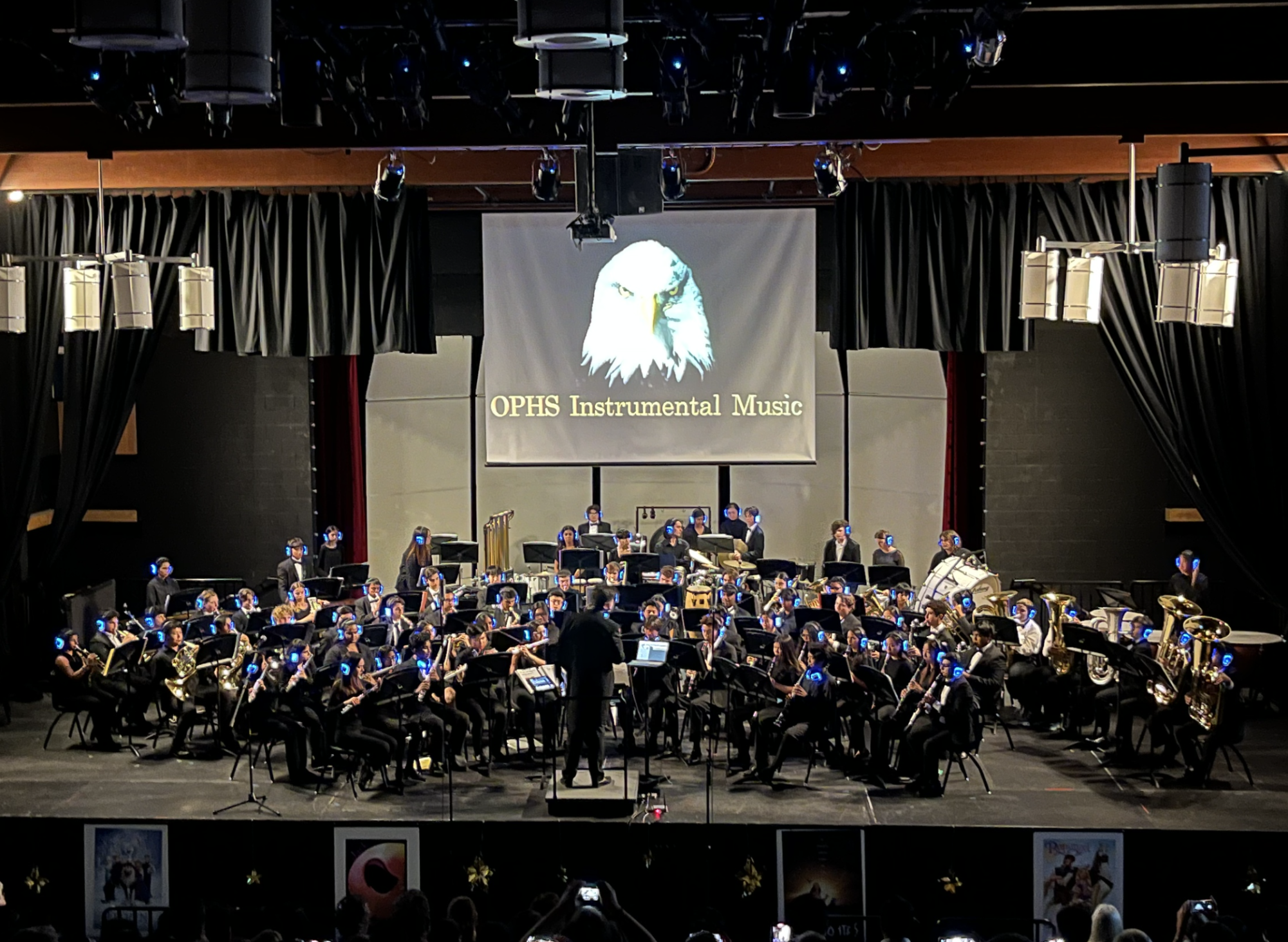 Concert band and wind symphony play at OPHS’s music at the movies. 