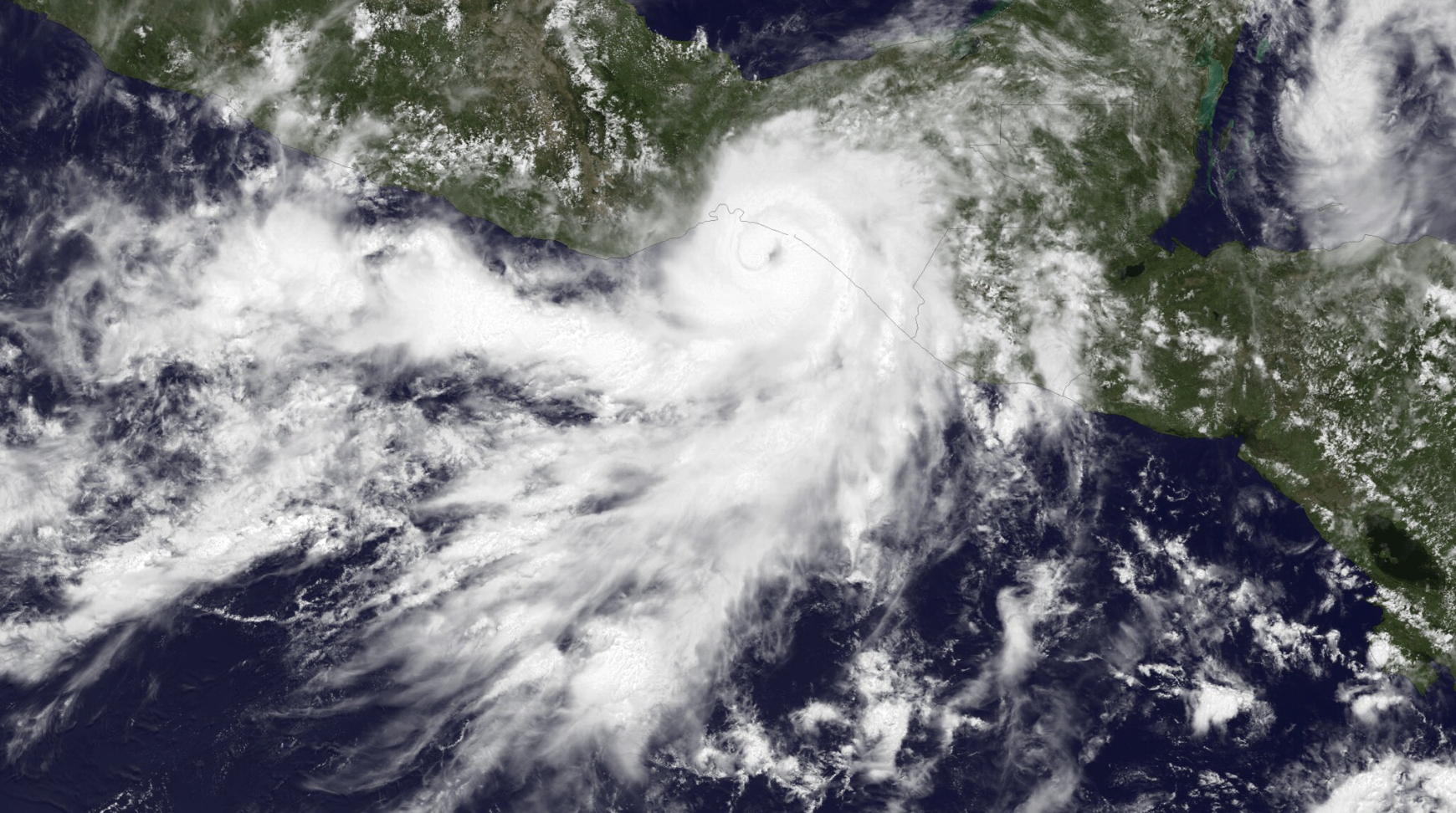 Image depicting an overhead view of Hurricane Otis