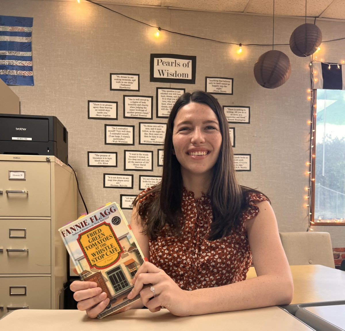 Mrs. Wall-Smith showcasing “Fried Green Tomatoes” in her class. 