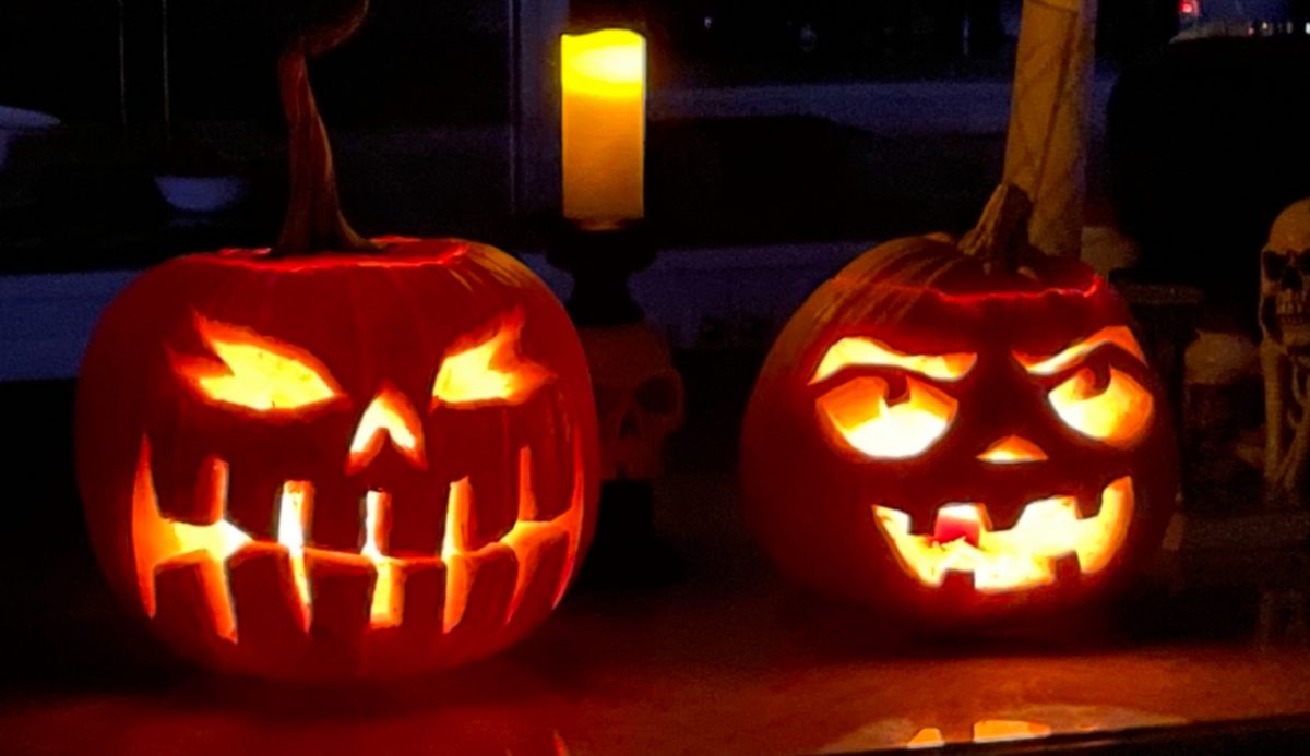 Spooky pumpkins carved for Halloween