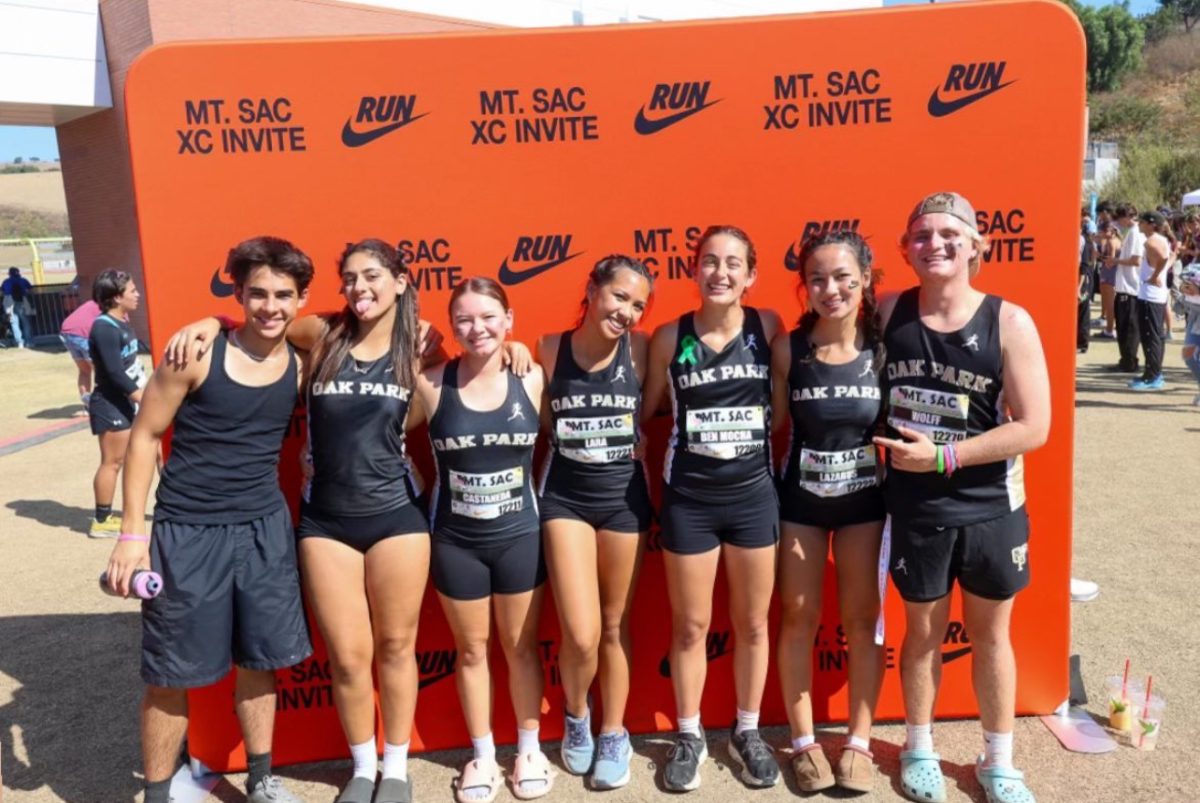 Cross country team at Mt. Sac after a victorious race