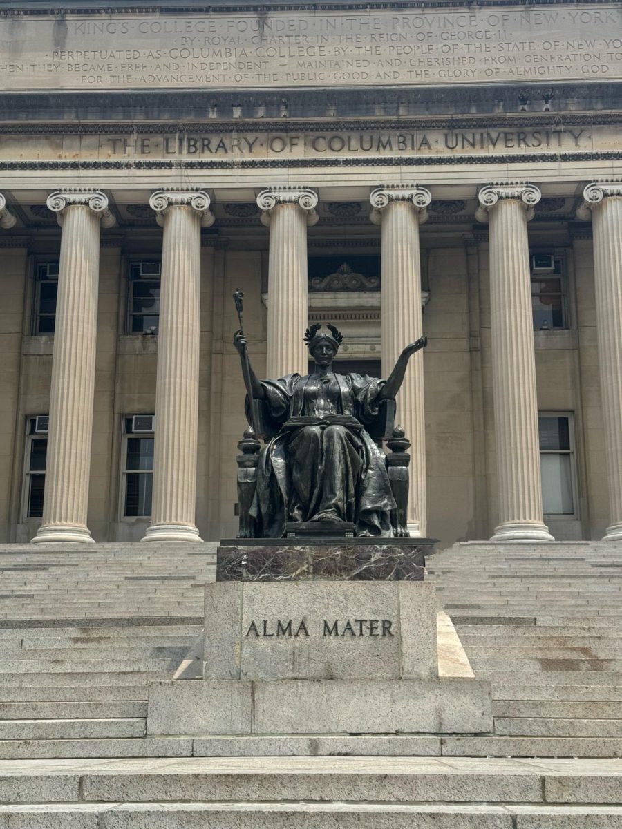 Statue in front of Columbia University library