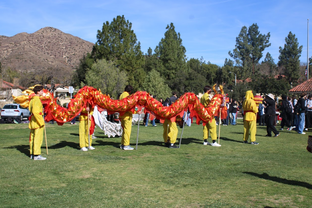 Students stand by for their dragon dance performance, which is a longstanding tradition for Chinese New Year. The dragon symbolizes power, strength and good luck. “I think it was a great opportunity to really show Chinese culture to the rest of the school,” Lazarus said. “I think it’s a great thing to do every year.”
