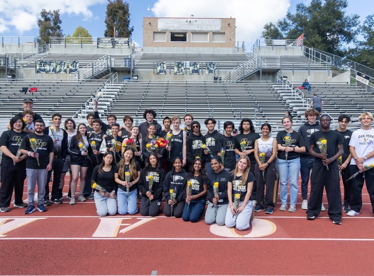 Track & field seniors at their senior night